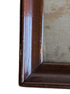 Vintage Wood-Framed Floral Glass Serving Tray