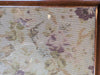 Vintage Wood-Framed Floral Glass Serving Tray