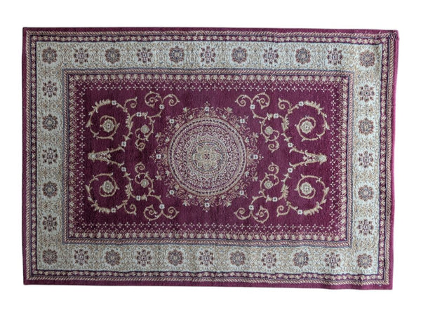 Victory Collection Belgian-Style Burgundy & Cream Area Rug