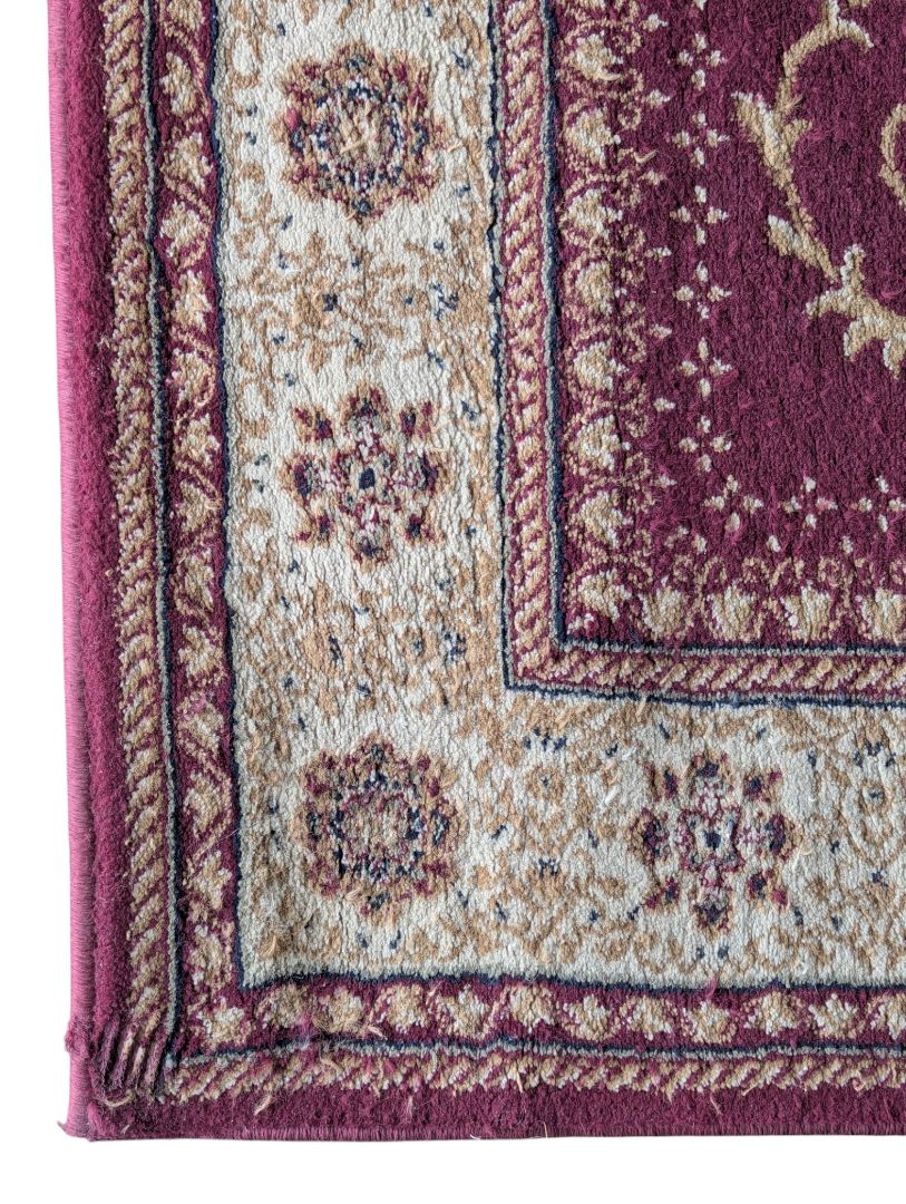 Victory Collection Belgian-Style Burgundy & Cream Area Rug