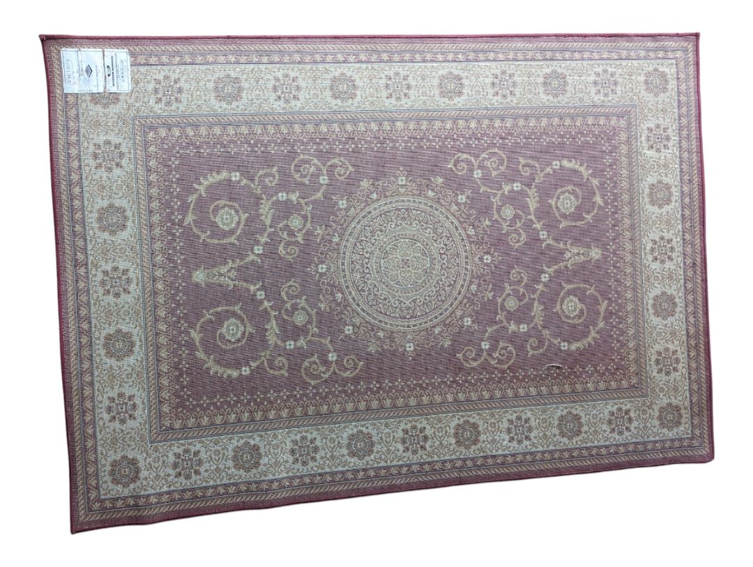 Victory Collection Belgian-Style Burgundy & Cream Area Rug