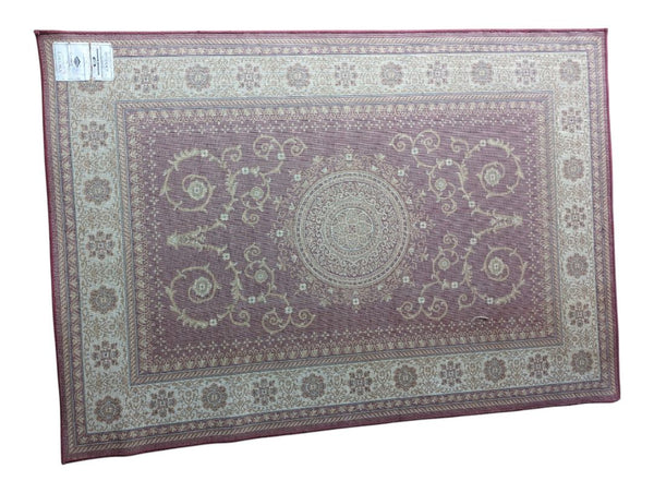 Victory Collection Belgian-Style Burgundy & Cream Area Rug