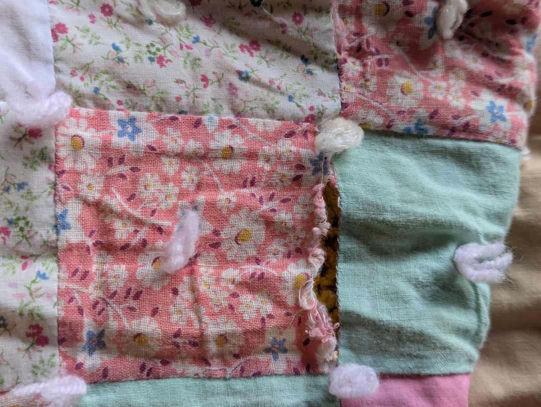 Handmade Pastel Patchwork Comforter / Quilt