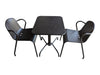 Black Metal Bistro Table with Two Armchairs