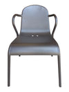 Black Metal Bistro Table with Two Armchairs