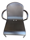 Black Metal Bistro Table with Two Armchairs