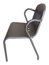 Black Metal Bistro Table with Two Armchairs