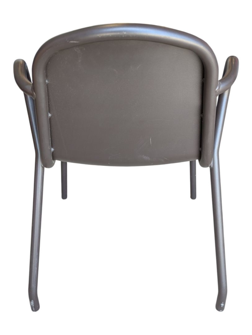Black Metal Bistro Table with Two Armchairs