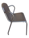 Black Metal Bistro Table with Two Armchairs
