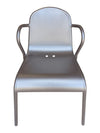 Black Metal Bistro Table with Two Armchairs