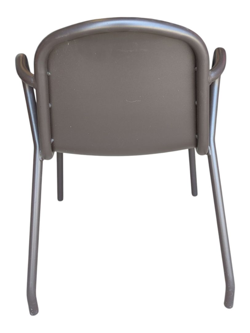 Black Metal Bistro Table with Two Armchairs