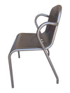 Black Metal Bistro Table with Two Armchairs