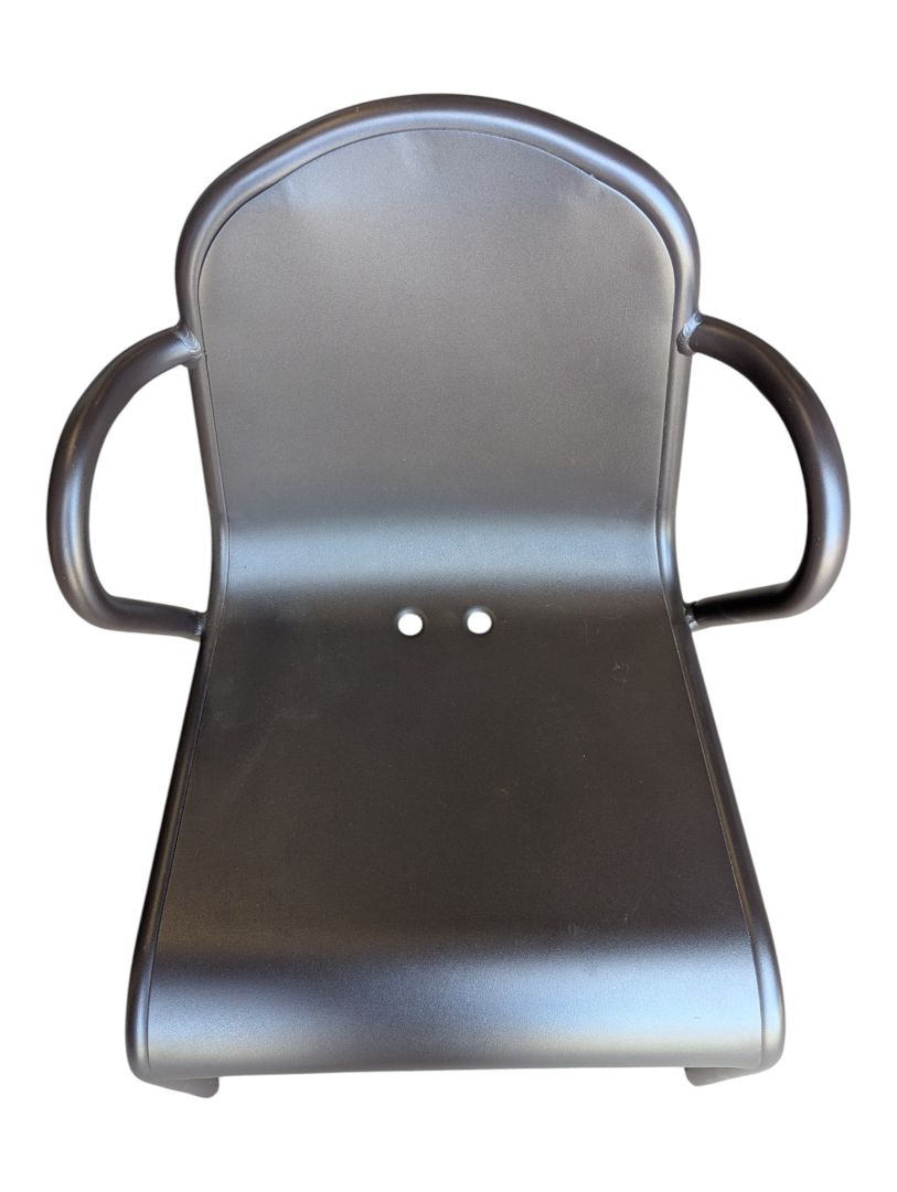 Black Metal Bistro Table with Two Armchairs