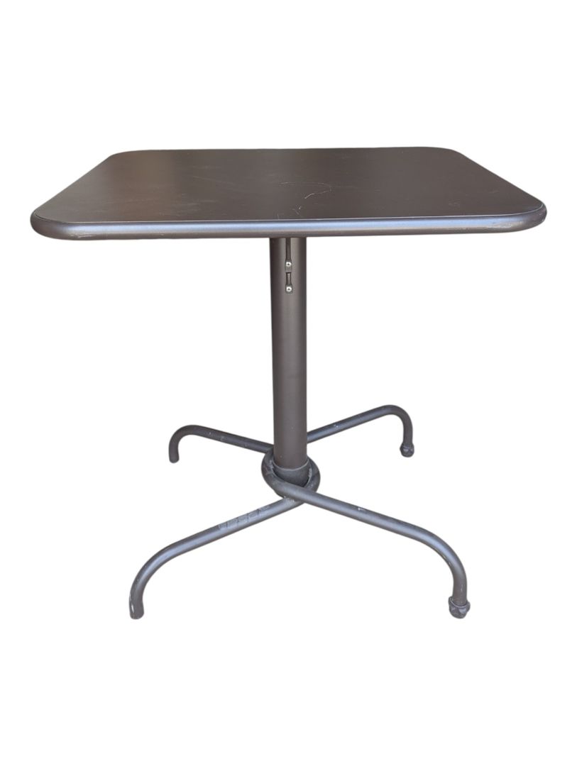 Black Metal Bistro Table with Two Armchairs