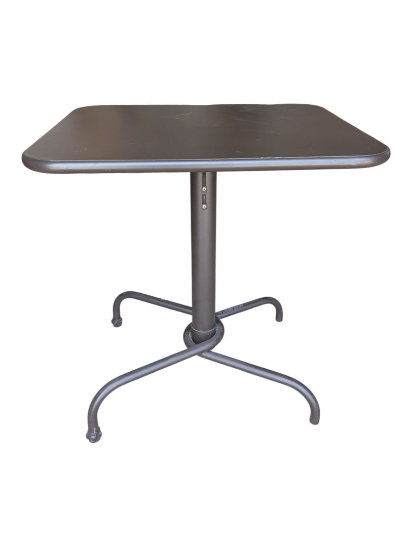 Black Metal Bistro Table with Two Armchairs
