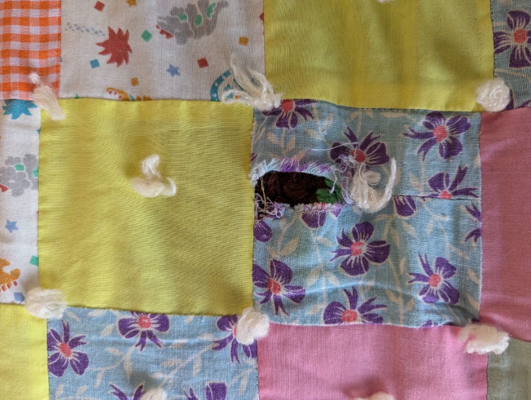 Handmade Pastel Patchwork Comforter / Quilt