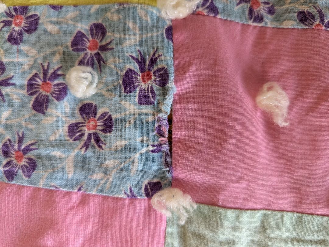 Handmade Pastel Patchwork Comforter / Quilt