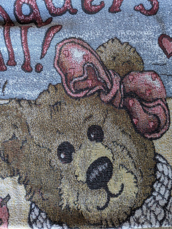Boyd's Bears "Love Conquers All!" Woven Tapestry Throw Blanket