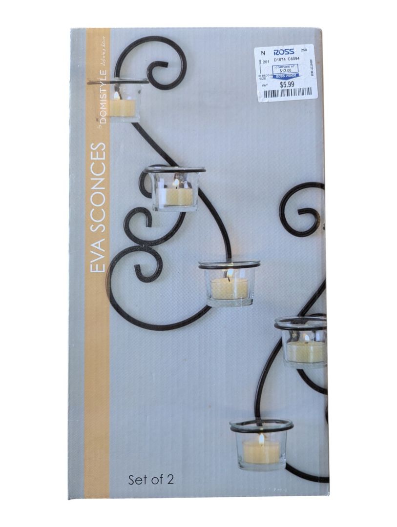 Domistyle Eva Wall Sconces – 2 Unopened Boxes – 4 Sconces Total