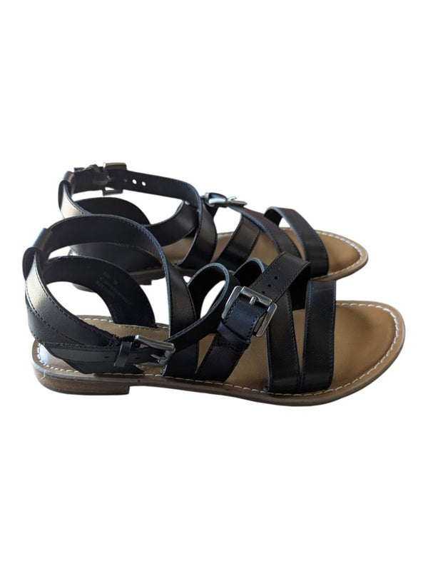 Crown Vintage Black Strappy Flat Sandals – Women’s Size 7M