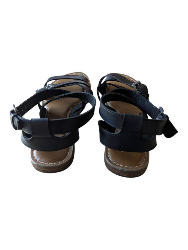 Crown Vintage Black Strappy Flat Sandals – Women’s Size 7M