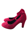 Red Faux-Suede Ankle-Strap Pumps – Women’s Size 37