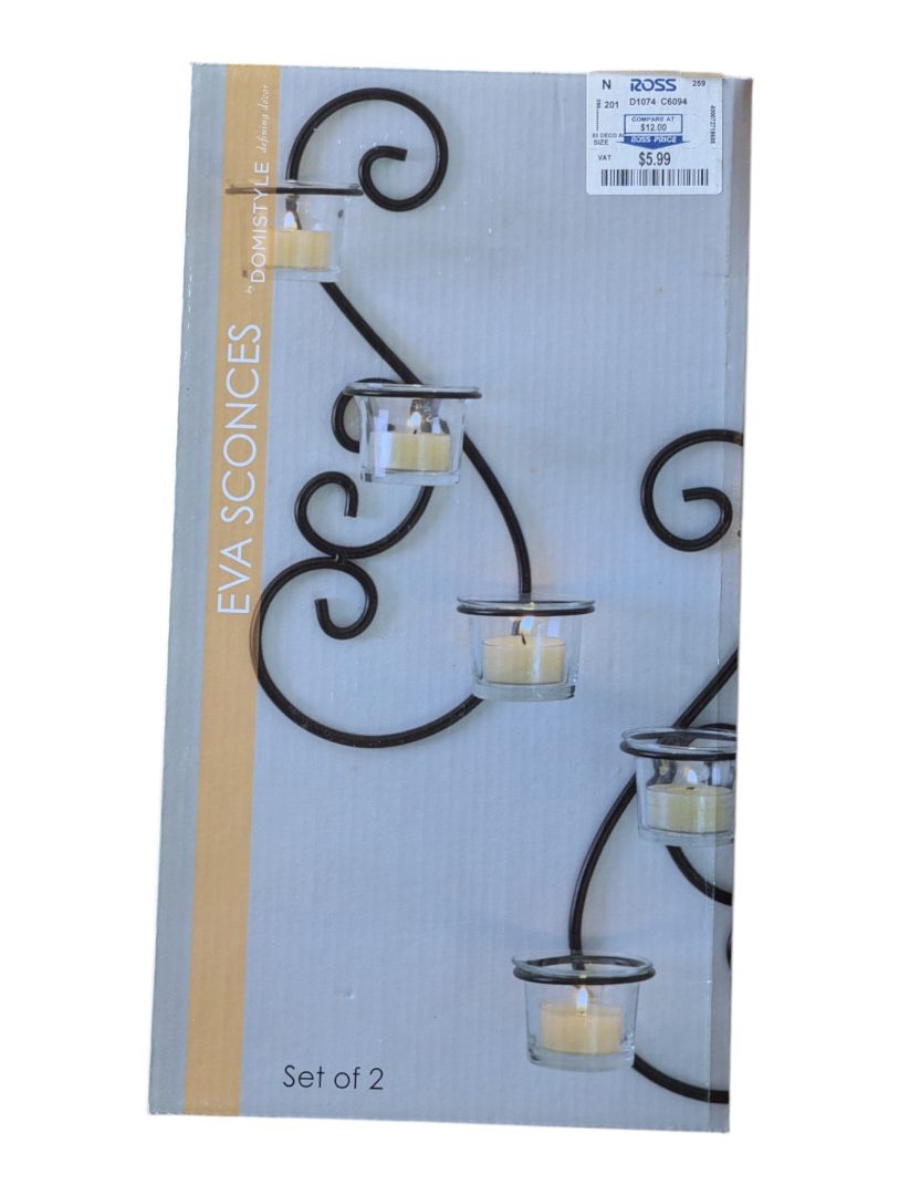 Domistyle Eva Wall Sconces – 2 Unopened Boxes – 4 Sconces Total