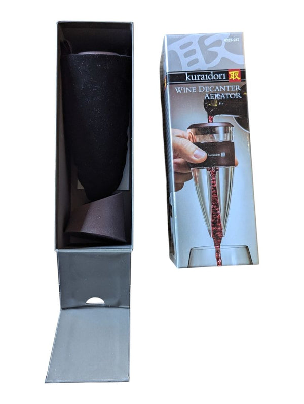 Kuraidori Wine Decanter Aerator with Foldable Stand – Boxed Set