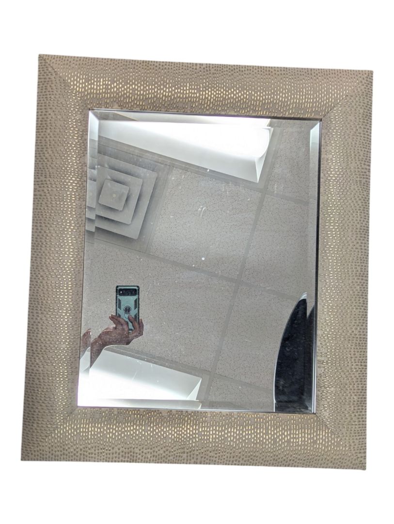 Textured Metallic Bronze Framed Wall Mirror
