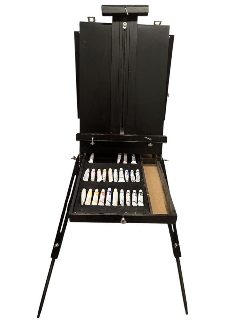 Portable Wooden Artist Easel & Paint Storage Box
