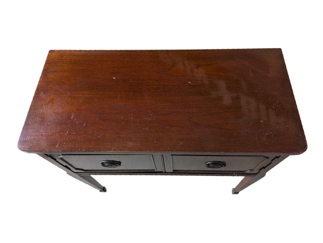 Vintage Mahogany-toned Two-Door Console Cabinet / Side Table