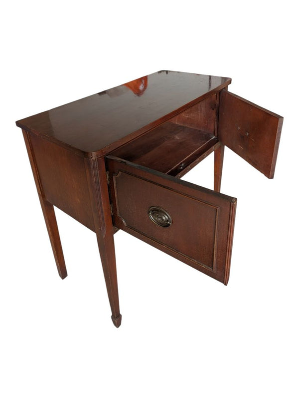 Vintage Mahogany-toned Two-Door Console Cabinet / Side Table