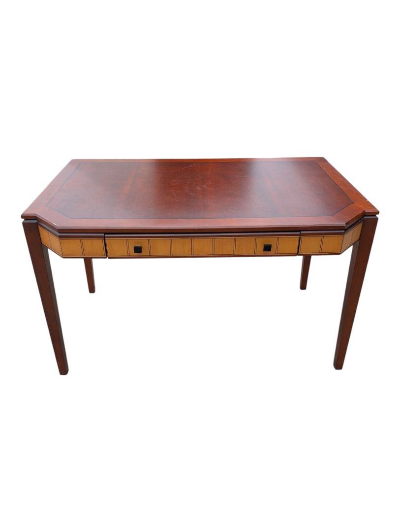 Traditional Wood Writing Desk / Console Table with Inlaid Detail