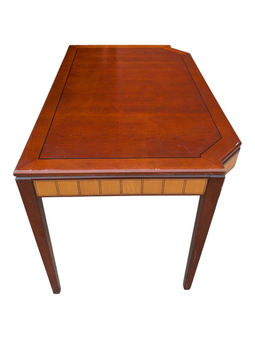 Traditional Wood Writing Desk / Console Table with Inlaid Detail