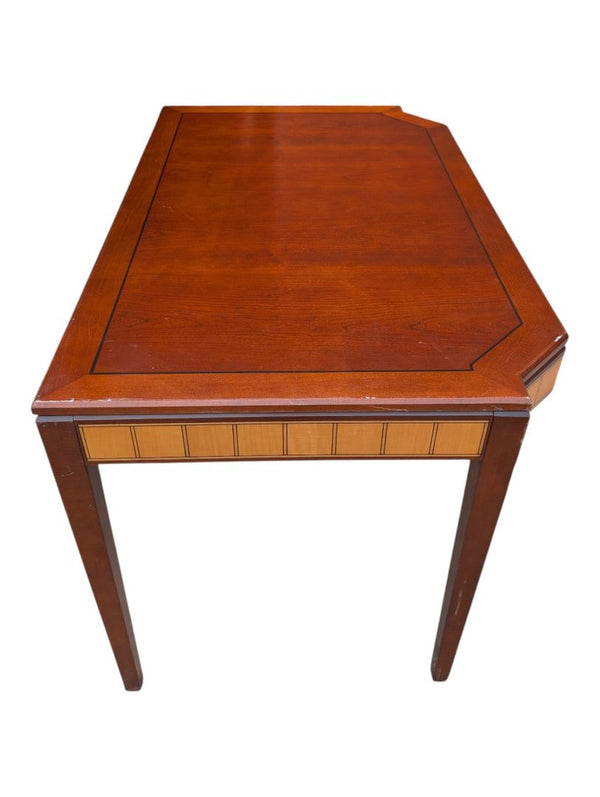 Traditional Wood Writing Desk / Console Table with Inlaid Detail