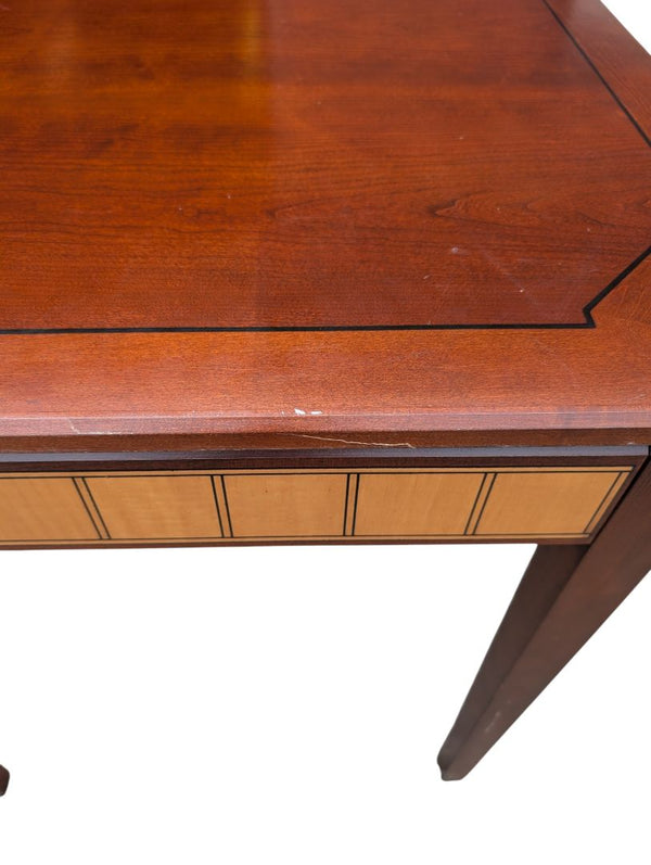 Traditional Wood Writing Desk / Console Table with Inlaid Detail