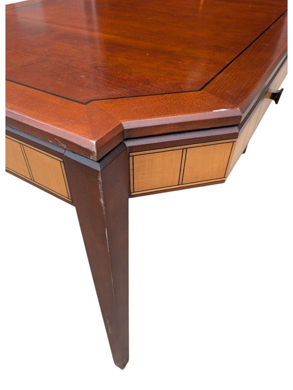 Traditional Wood Writing Desk / Console Table with Inlaid Detail