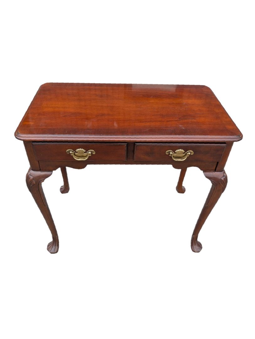 Vintage Queen Anne Style Two-Drawer Writing Desk / Accent Table
