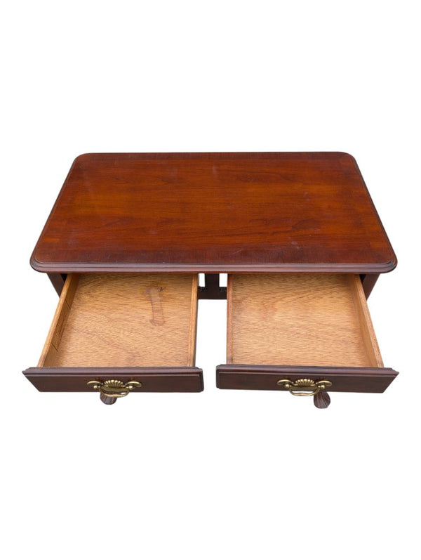 Vintage Queen Anne Style Two-Drawer Writing Desk / Accent Table