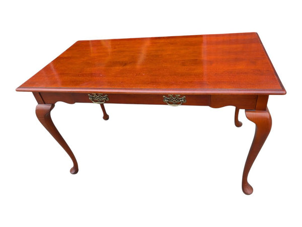 Traditional Cherry-Finish Writing Desk with Cabriole Legs