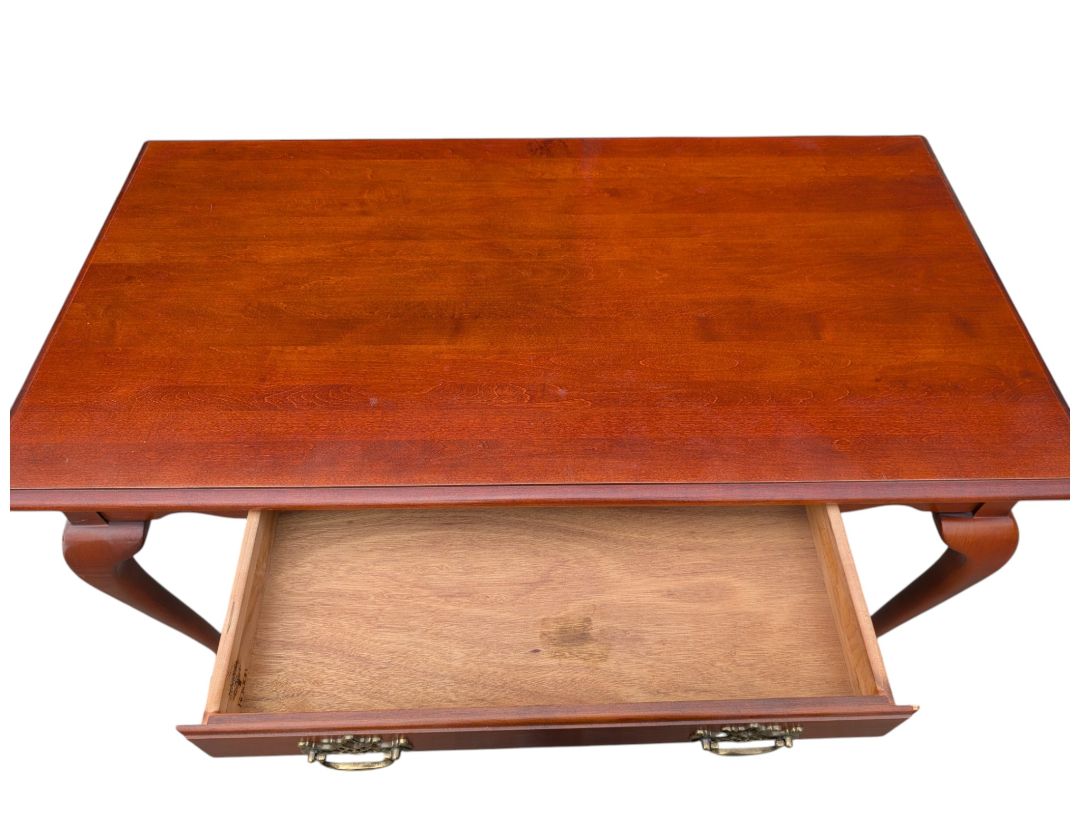 Traditional Cherry-Finish Writing Desk with Cabriole Legs