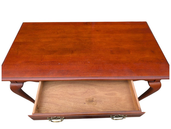 Traditional Cherry-Finish Writing Desk with Cabriole Legs