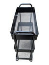 Set of Two Three-Tier Metal Rolling Utility Carts – Black & White