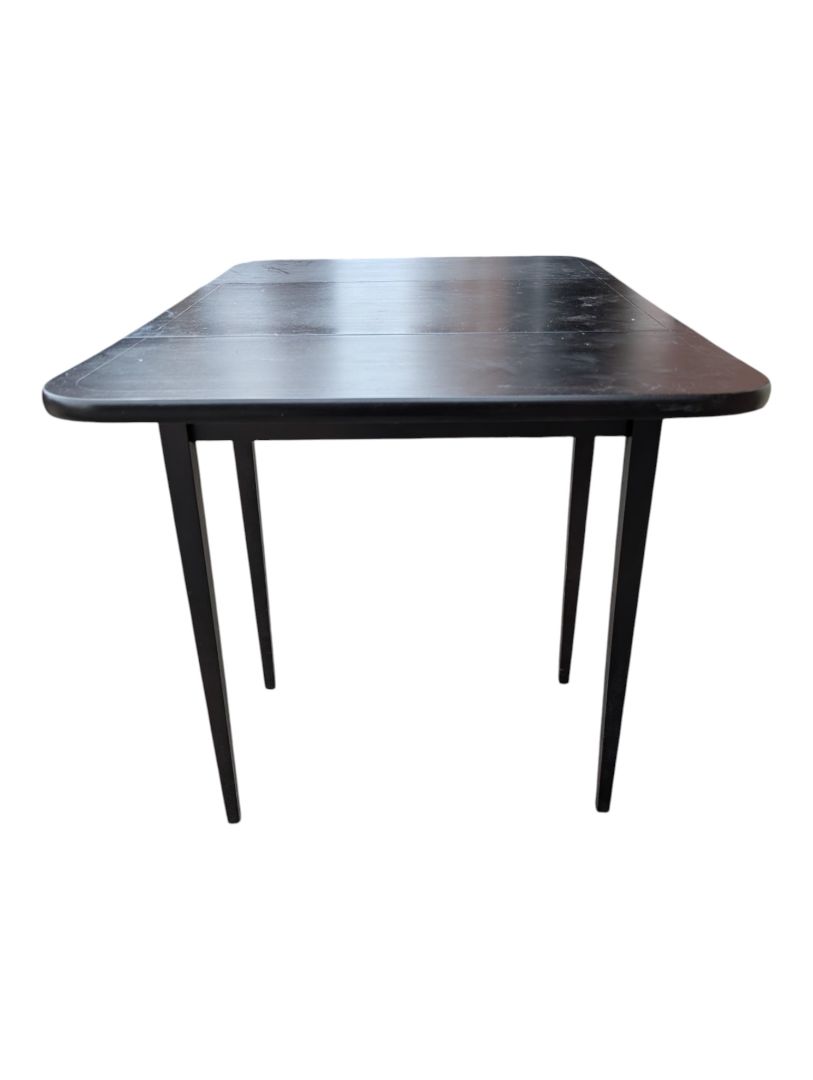 Vintage Black Drop-Leaf Side Table with Drawer