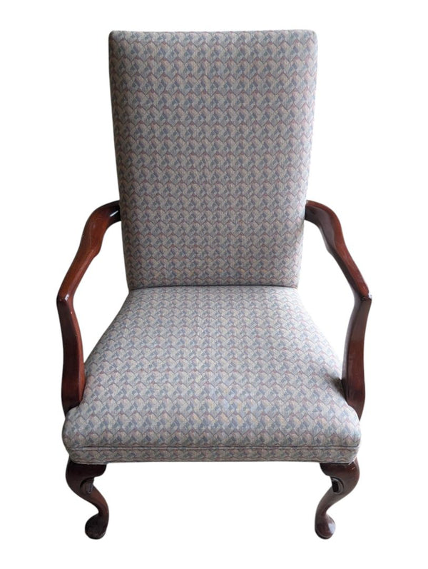 Traditional High-Back Upholstered Armchair