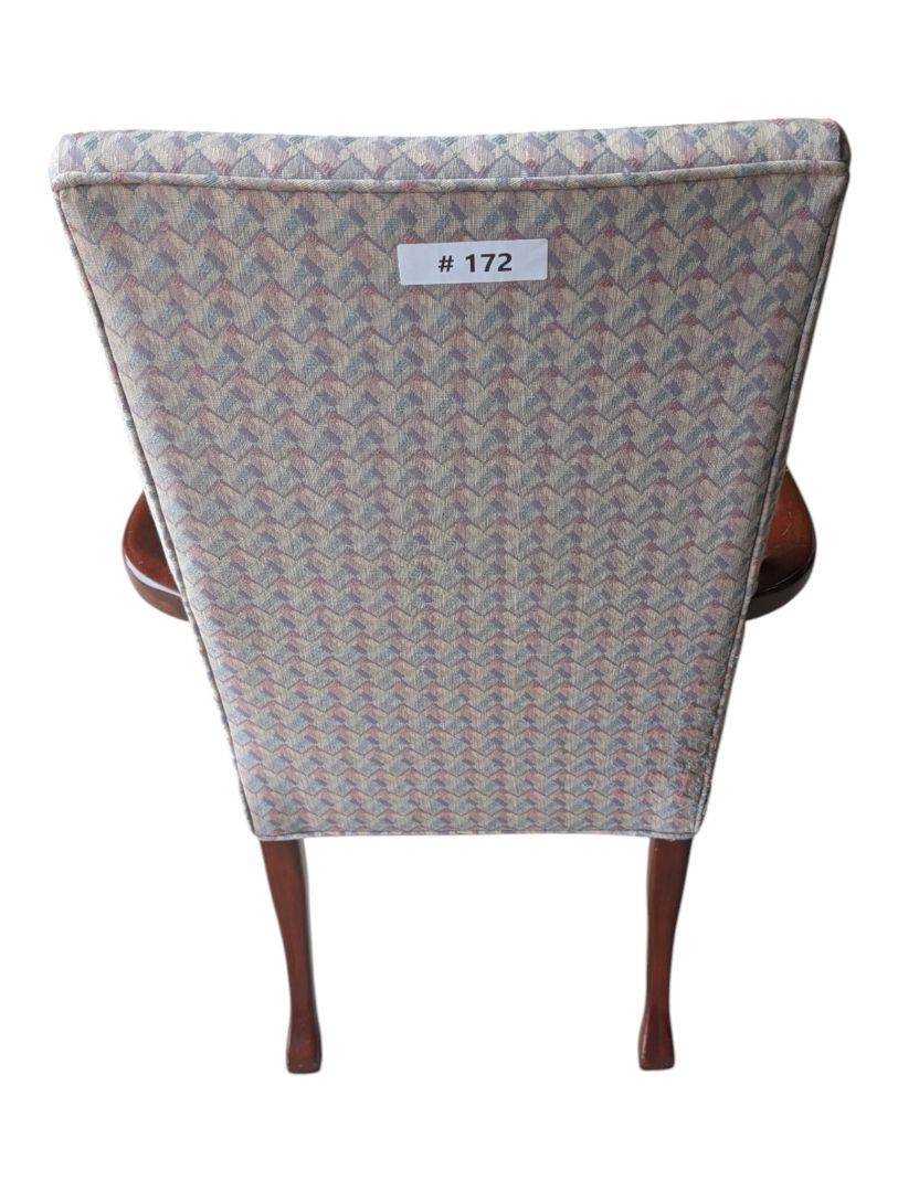 Traditional High-Back Upholstered Armchair