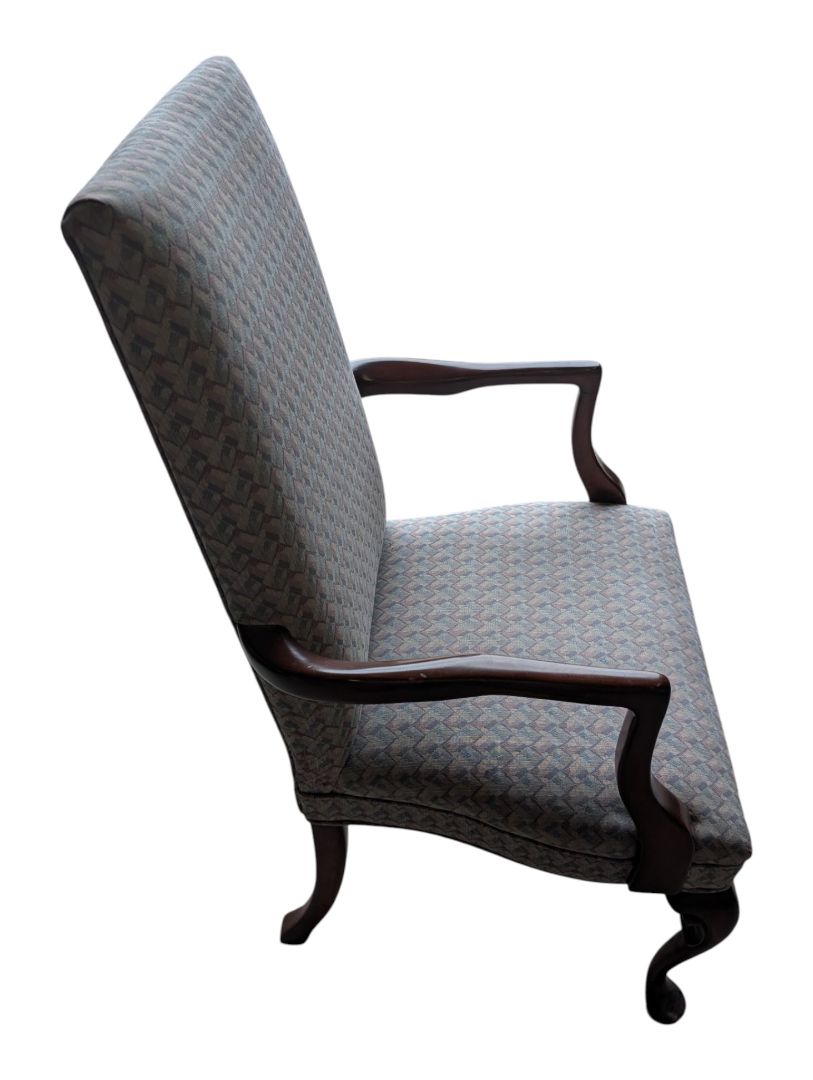 Traditional High-Back Upholstered Armchair