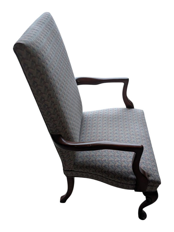 Traditional High-Back Upholstered Armchair