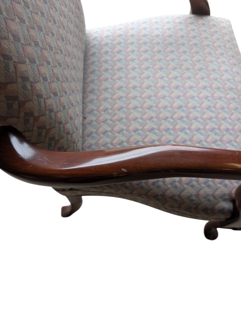 Traditional High-Back Upholstered Armchair