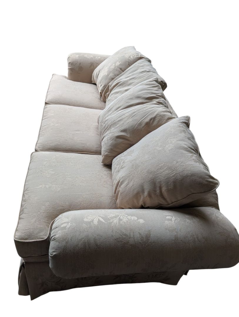 Traditional Floral Upholstered Three-Seat Sofa